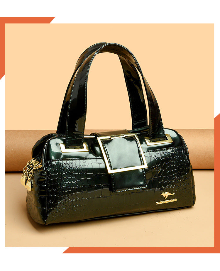 Imitation Crocodile-Skin Hand Bag