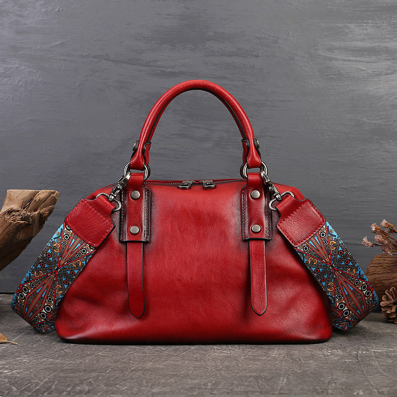 Einkaufstasche aus Rindsleder der ersten Schicht