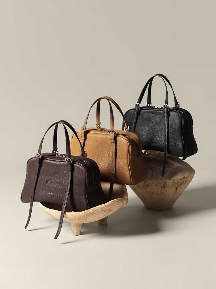 Bowlingtasche aus pflanzlich gegerbtem Leder