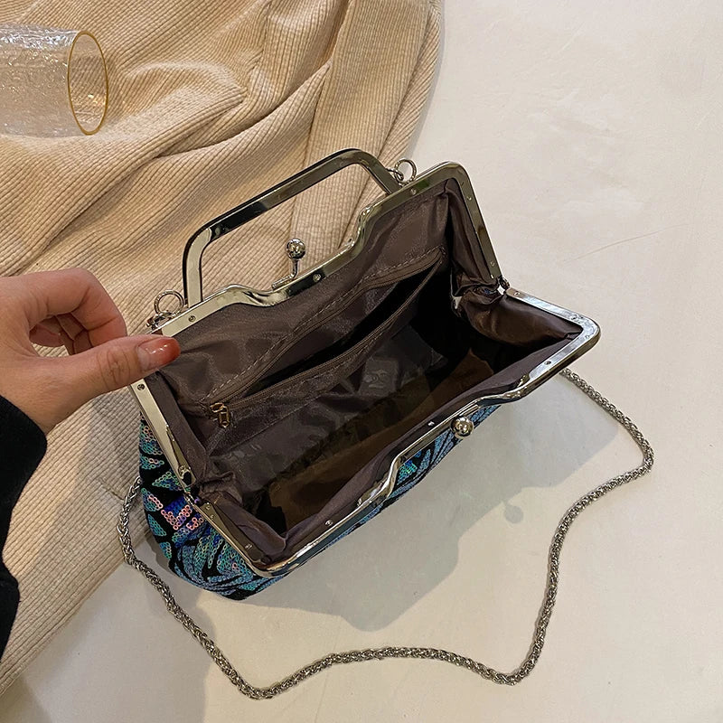 Luna Aurora Sequin Clutch
