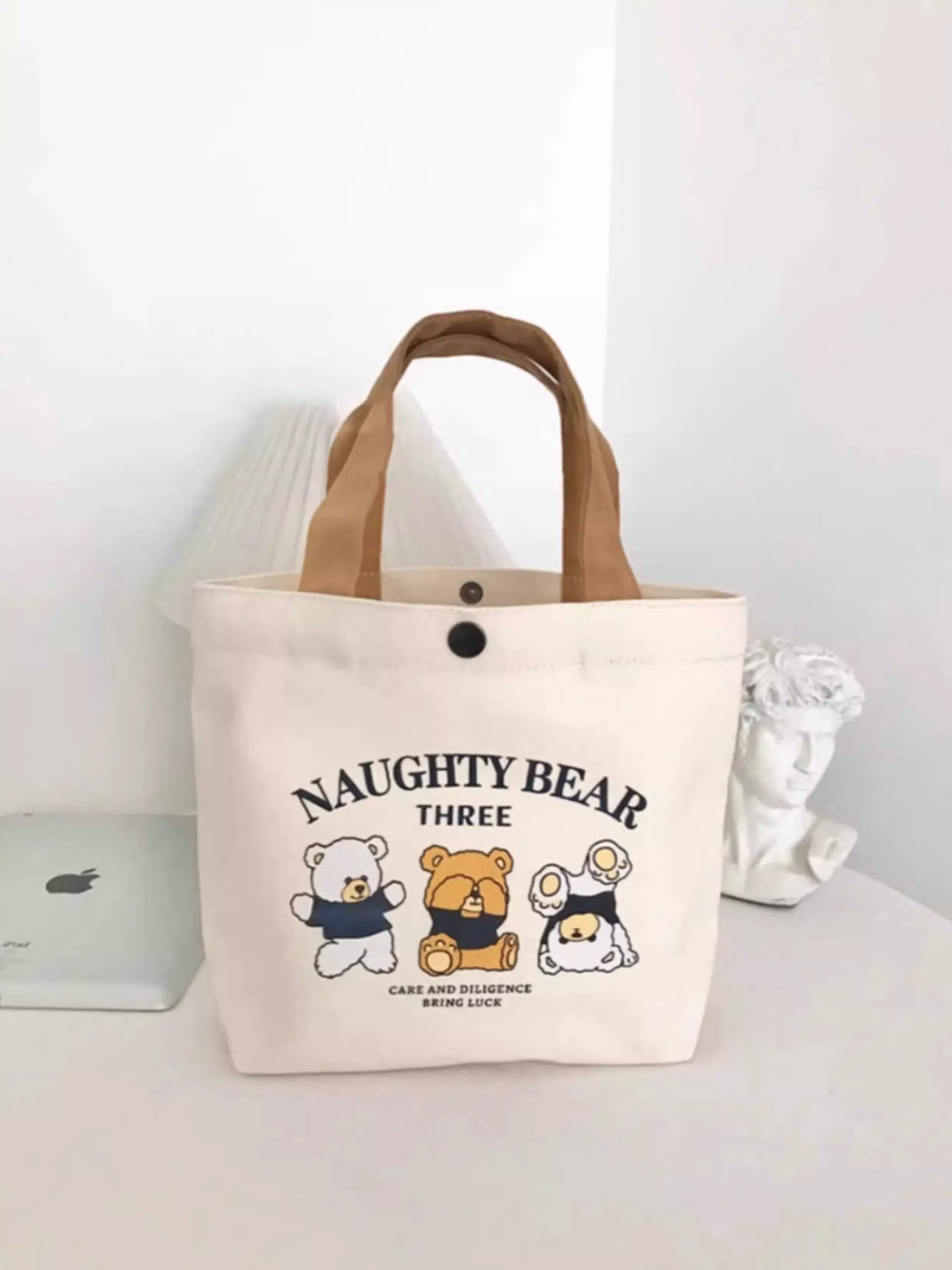 Luna Bear Canvas Handbag