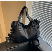 Textured Faux-Leather Convertible Bag with Zip Top