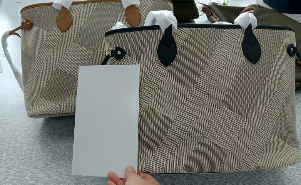 Luna Herringbone Leather-Trim Tote