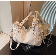 Textured Faux-Leather Convertible Bag with Zip Top