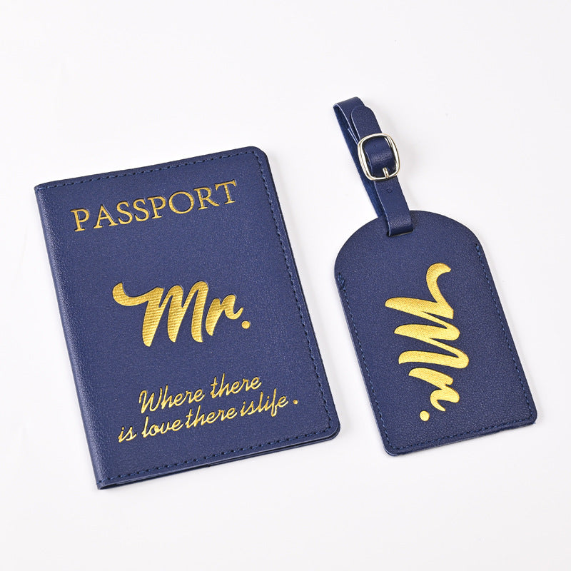 Creative Passport Holder & Luggage Tags – Dark Blue Boy
