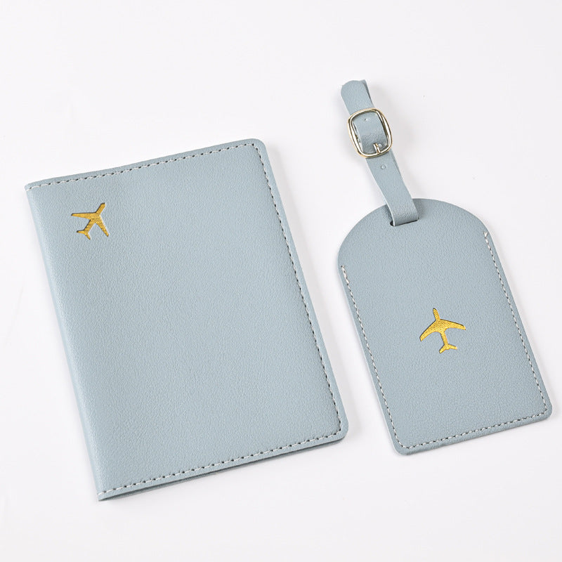 Creative Passport Holder & Luggage Tags – Blue Plane