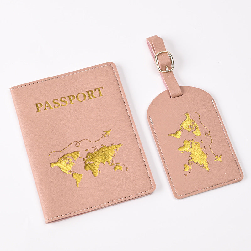 Creative Passport Holder & Luggage Tags – Pink Map