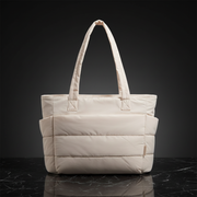 Beige padded tote