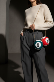Billiard Ball Bags cream knit lifestyle