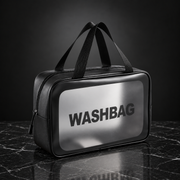 Black Large frosted travel wash bag