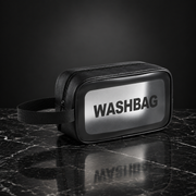 Black Medium frosted travel wash bag