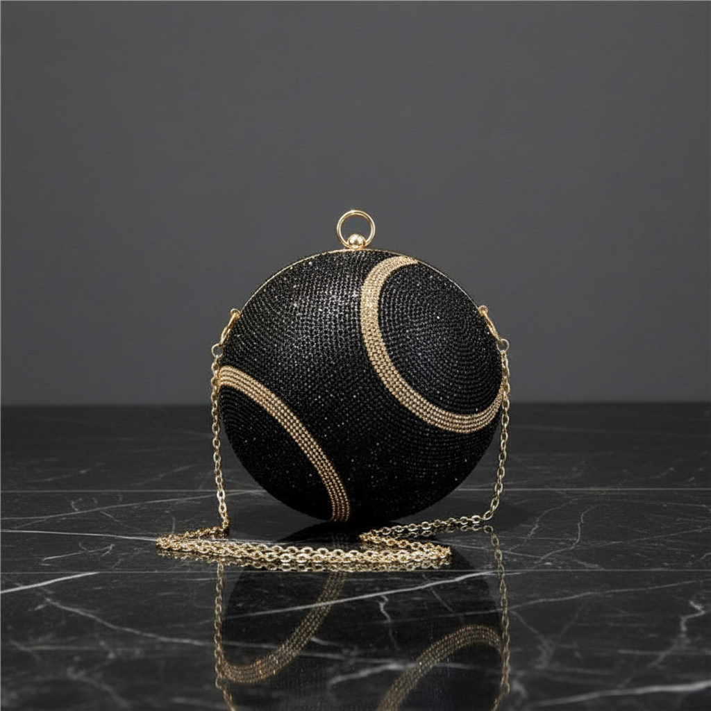 Black Rhinestone Tennis Ball Bag hero