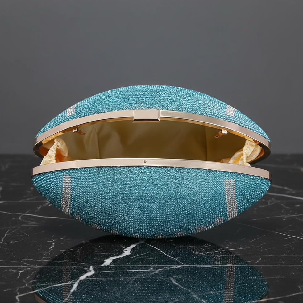 Blue Football Bag open-bag view