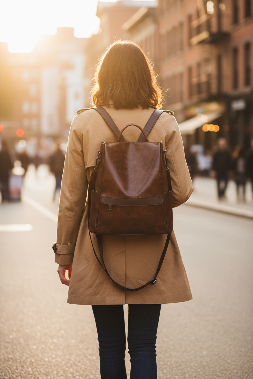Faux Multi-Pocket Travel Backpack Backpacks product image 9