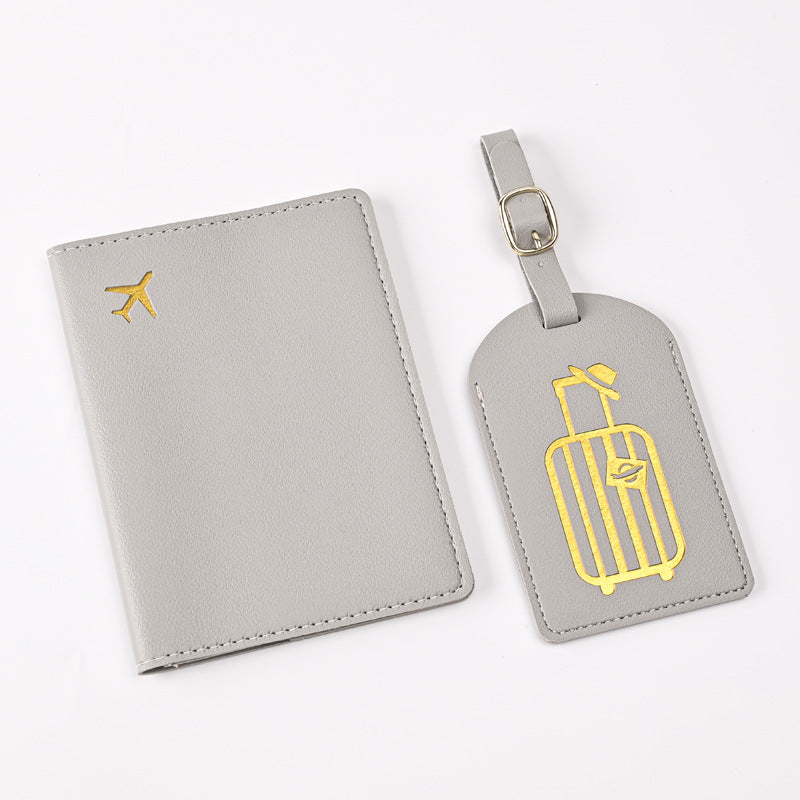Creative Passport Holder & Luggage Tags – Light Gray Luggage
