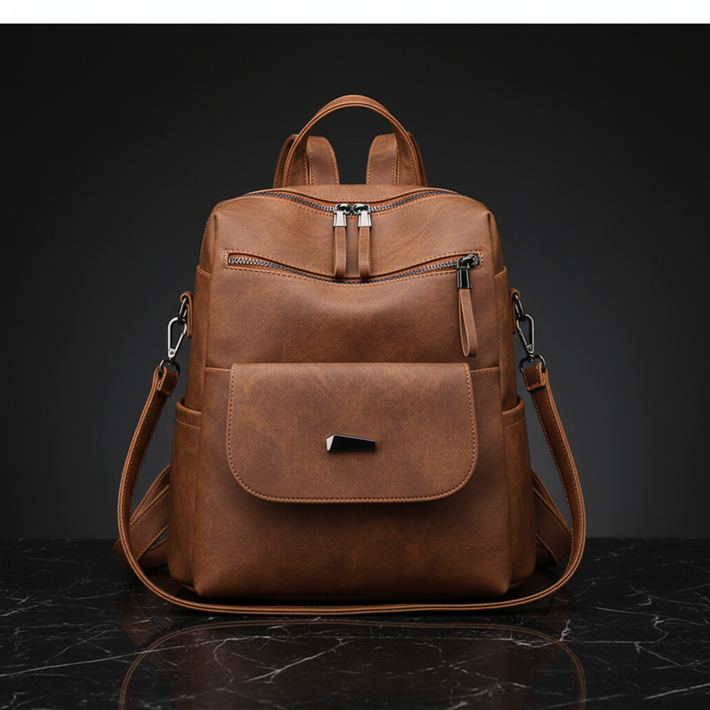 Marbled Faux Multi-Pocket Backpack Backpacks product image 6