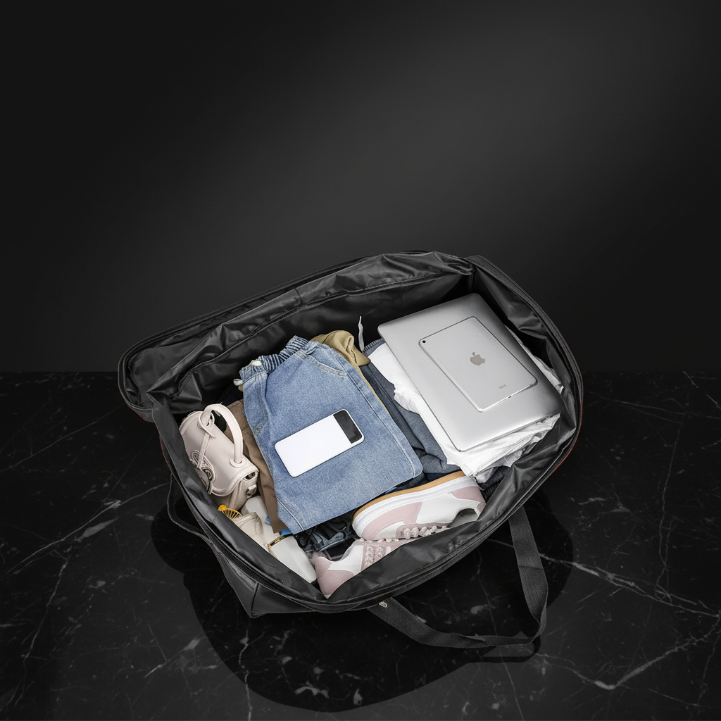 Clean packed suitcase