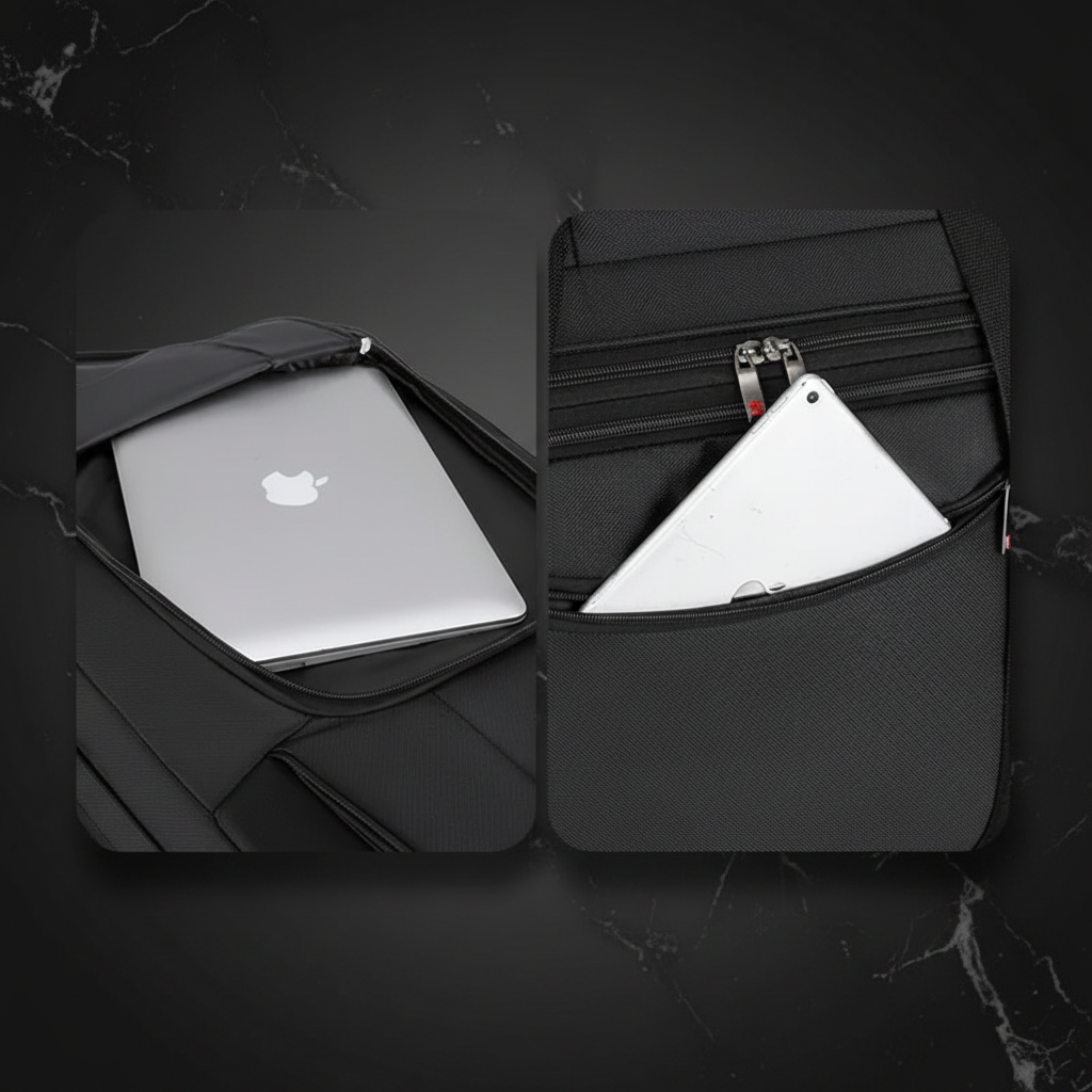 Clean suitcase laptop storage