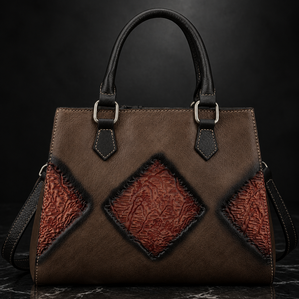 Cowhide retro tote Luna shot 1