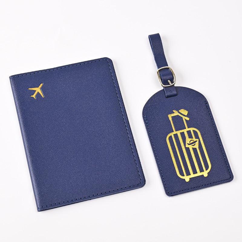 Creative Passport Holder & Luggage Tags – Dark Blue Luggage