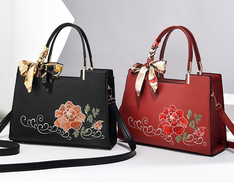 Floral Embroidered Shoulder Bag