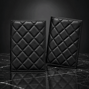 Sheepskin or Cowhide Diamond Patterned Passport Holder
