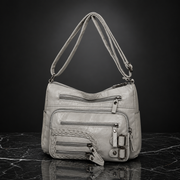 Multi Pockets Faux Leather Shoulder Bag main product image