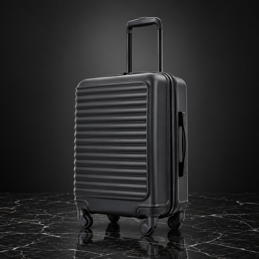 20" Carry on Luggage Lightweight Suitcase, Spinner Wheels, Black