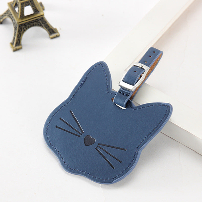 Cat Face Luggage Tags – Dark Blue
