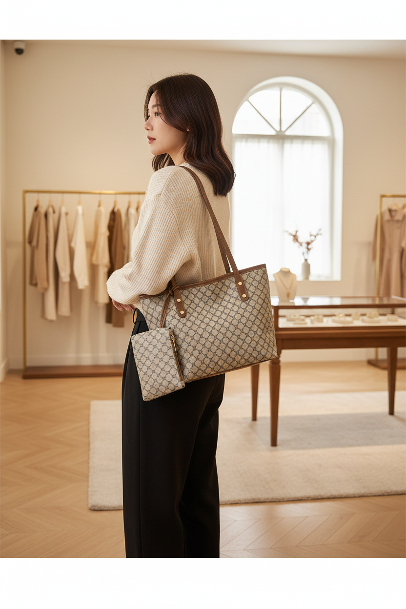 Geometric tote lifestyle 1