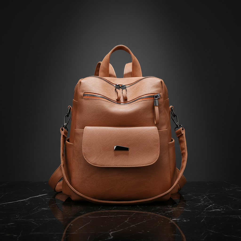 Marbled Faux Multi-Pocket Backpack Backpacks product image 5