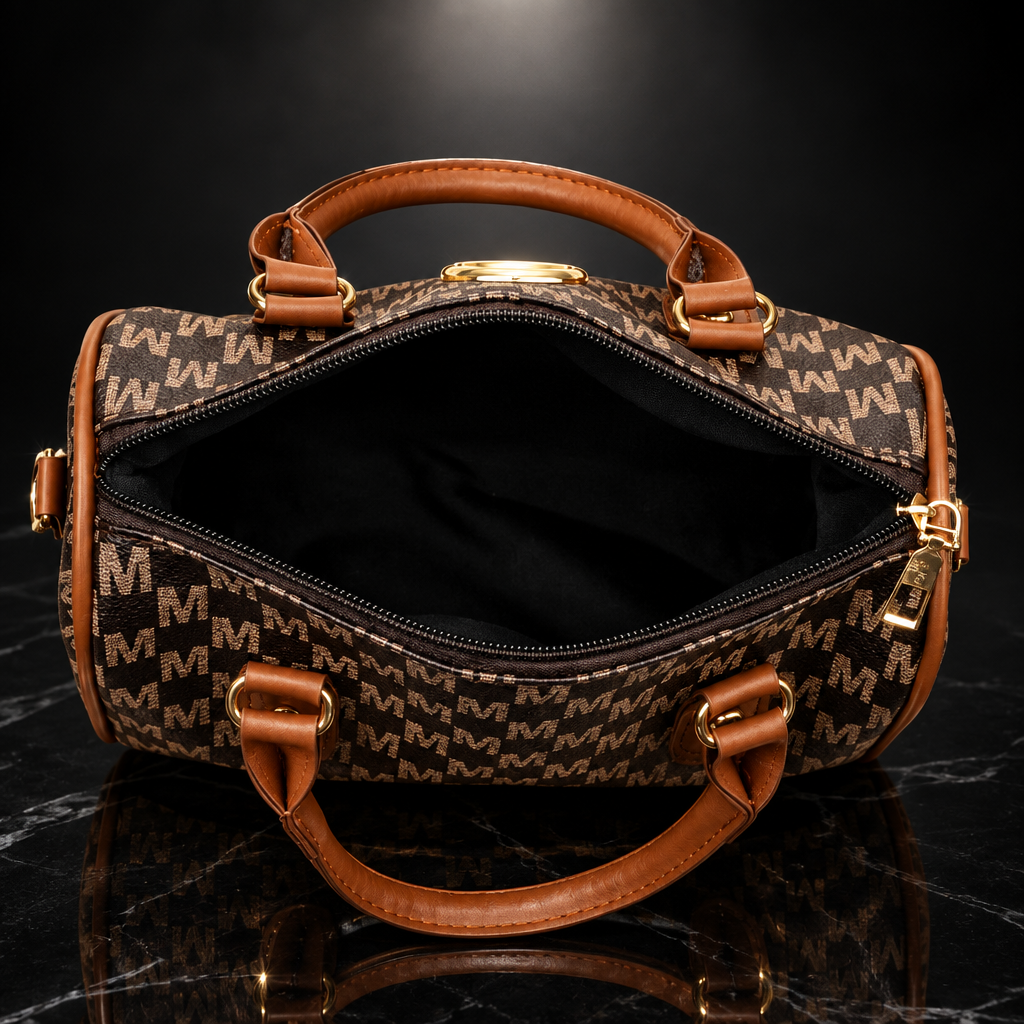 Faux Leather Alphabet Crossbody Bag