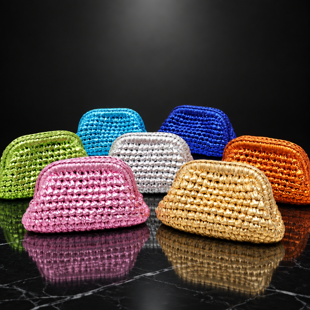 Woven Metallic Clutch Bag