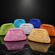 Woven Metallic Clutch Bag