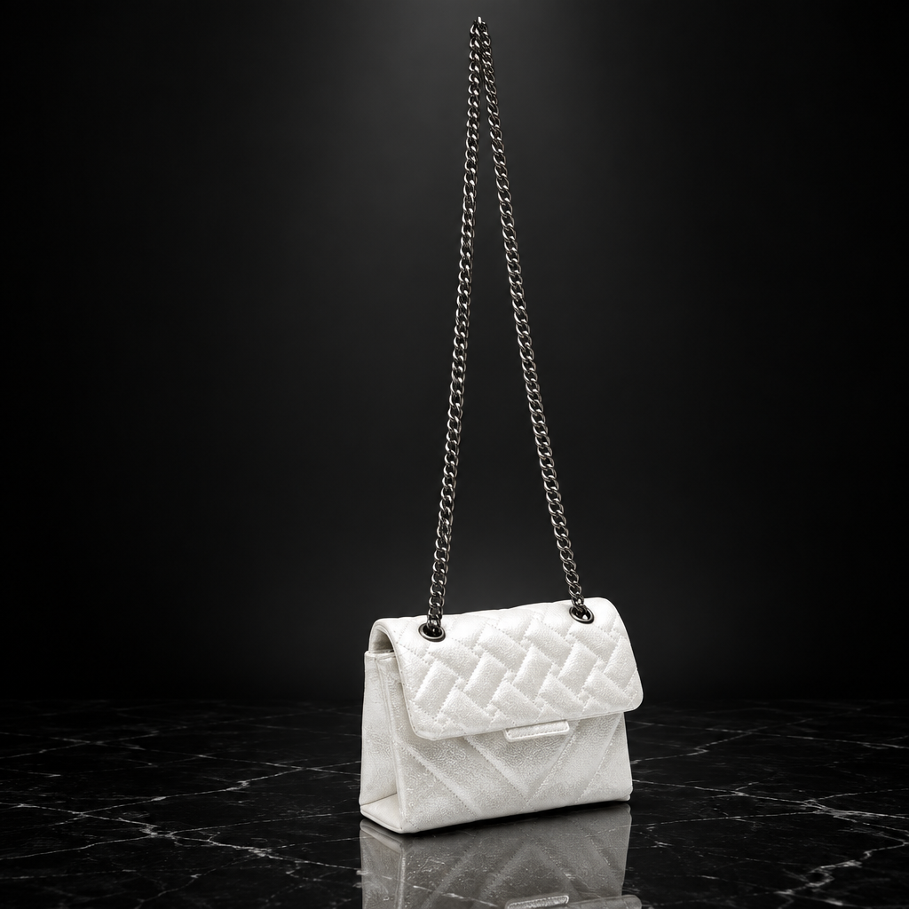 Quilted Metallic Flap Shoulder Bag