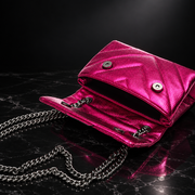 Quilted Metallic Flap Shoulder Bag