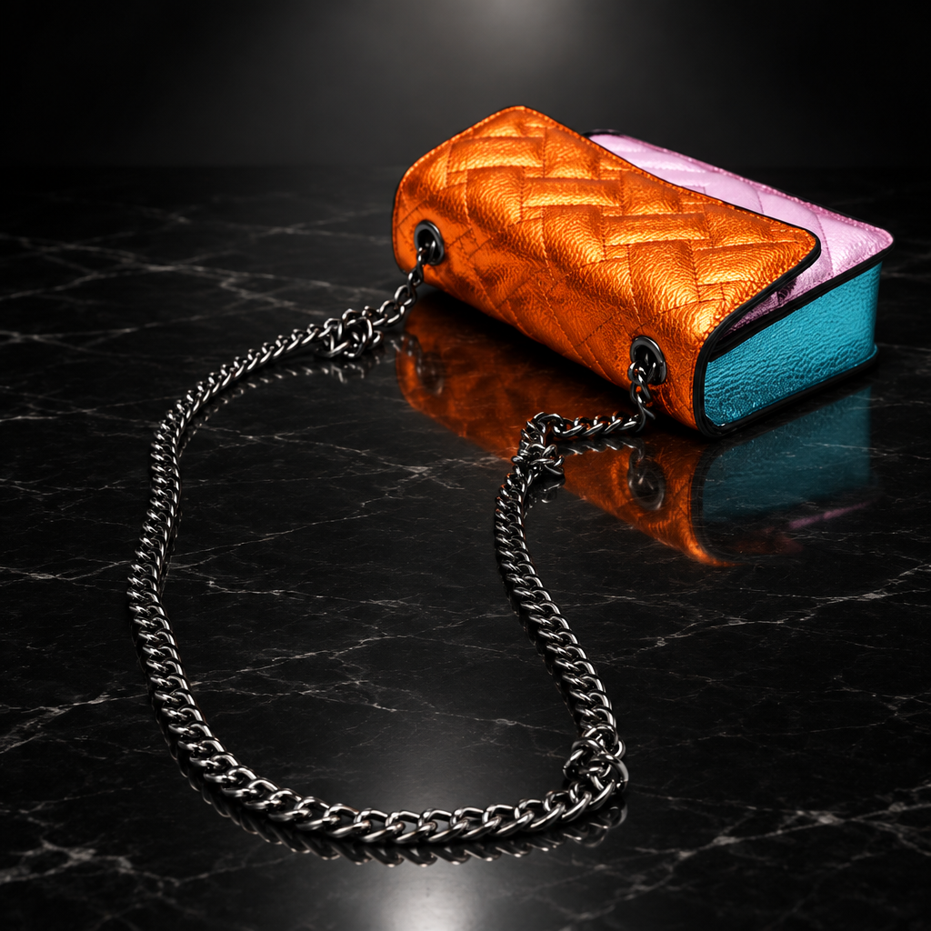 Metallic Patchwork Quilted Crossbody Bag
