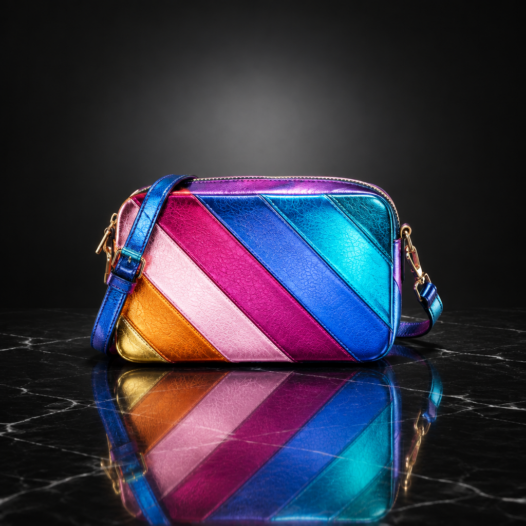 Faux Leather Metallic Crossbody