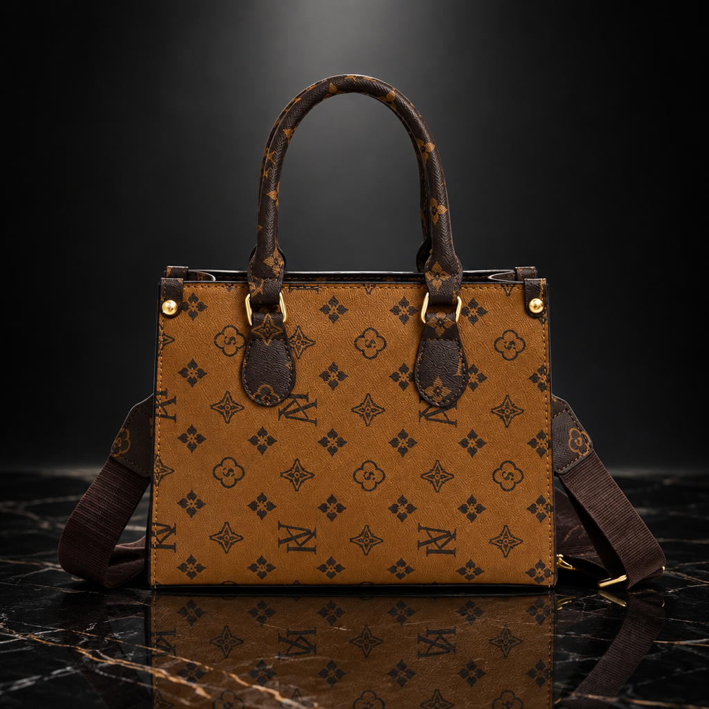 Retro Printed Convertible Handbag