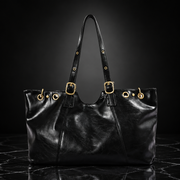 Wax Finish Faux-Leather Vintage Tote