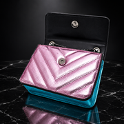 Metallic Patchwork Quilted Crossbody Bag