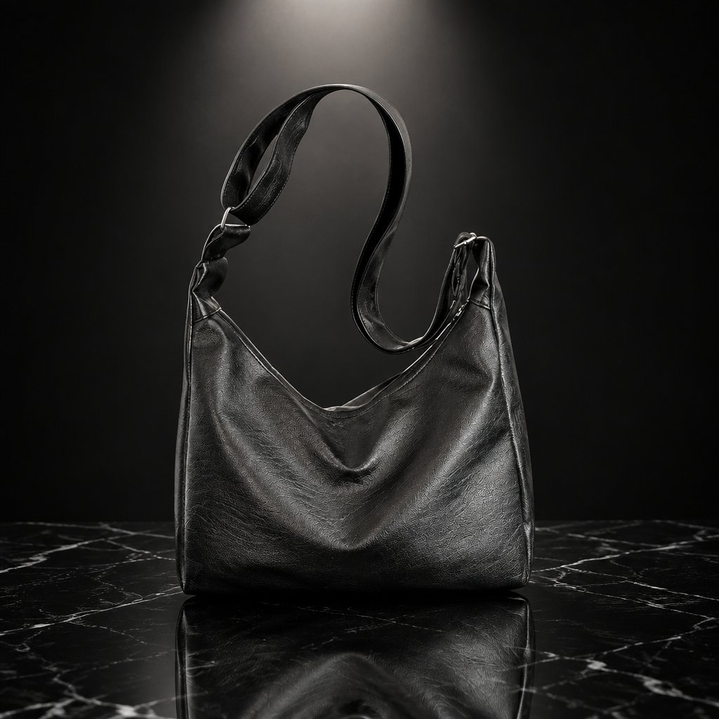 Faux Leather Vintage Commuter Tote Bag