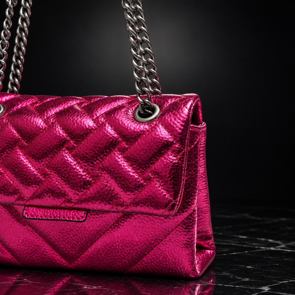 Quilted Metallic Flap Shoulder Bag