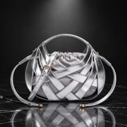 Faux-Leather Drawstring Handbag