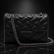 Quilted Metallic Flap Shoulder Bag
