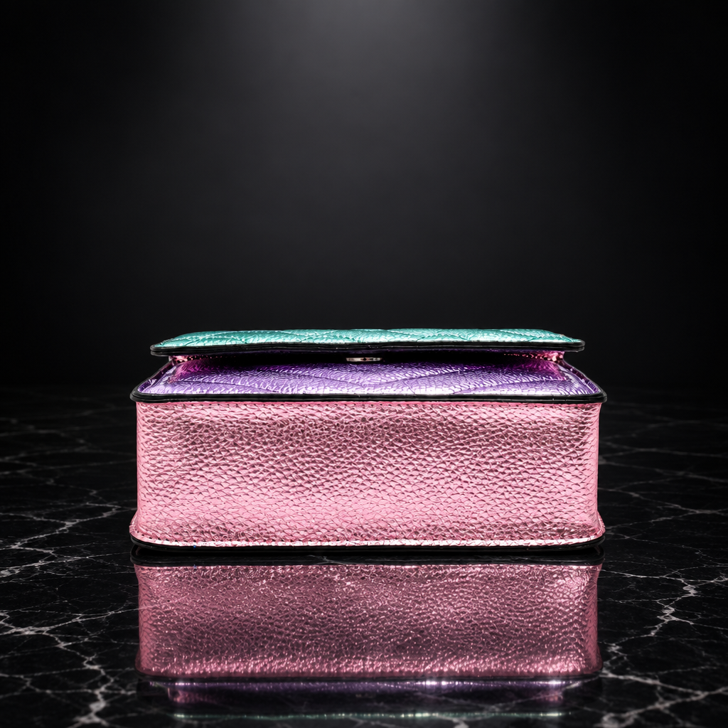 Metallic Patchwork Quilted Crossbody Bag