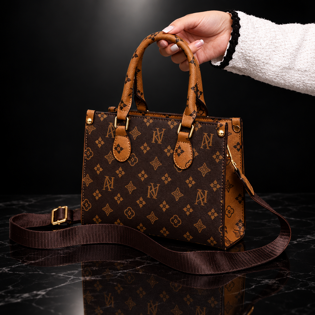 Retro Printed Convertible Handbag