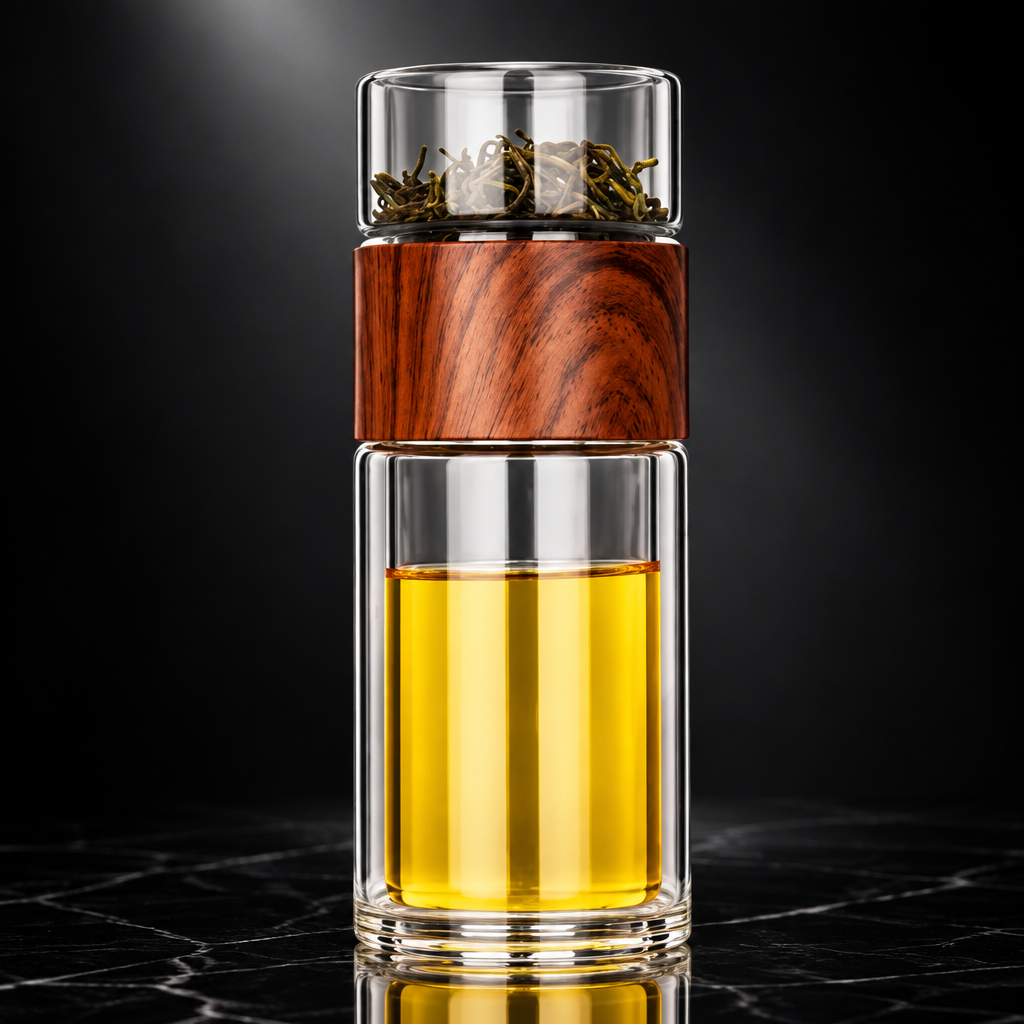 230ml Double-Wall Glass Travel Tea Mug