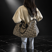 Letter-Print Oxford Carry-On Bag