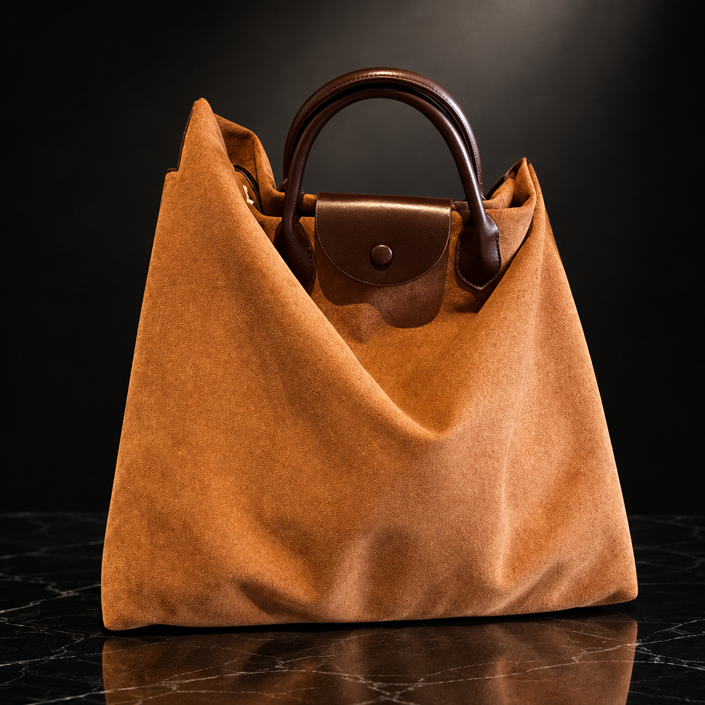 Faux Suede Vintage Tote Bag